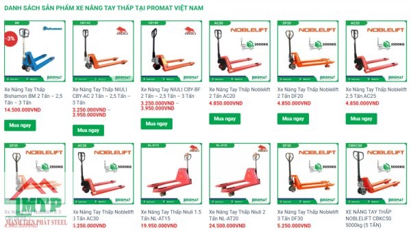 xe nâng tay thấp